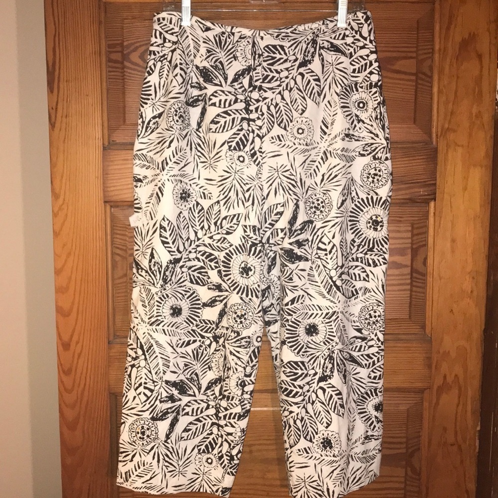 Sheri Martin Cropped Pants Black White 14P